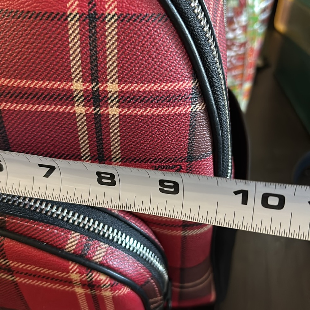 NWT HTF Coach Red Plaid Backpack - Picture 8 of 8
